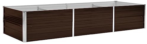 vidaXL Hochbeet Blumenkasten Pflanzkasten Pflanzkübel Blumenkübel Pflanztopf Blumentopf Gemüsebeet Pflanzbeet Braun 240x80x45cm Verzinkter Stahl