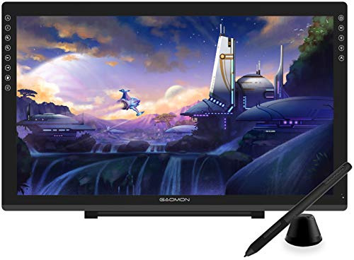 GAOMON PD2200 Zeichentablett mit Bildschirm, volllaminiertes digitales Kunsttablett mit 8 Touch-Tasten, batteriefreier Eingabestift, Neigung, 130% sRGB, 54,6 cm Grafiktablett mit Ständer für Mac,