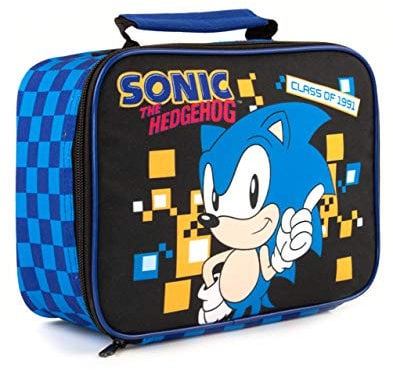 SONIC THE HEDGEHOG Lunchtasche für Kinder | Tauchen Sie ein in das Retro-Abenteuer des Videospiels für Jungen | Viel Spaß mit dem schnellen blauen Helden | Strapazierfähiges Material für aktive