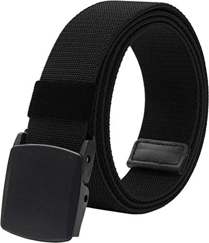 LionVII Herren Elastisch Gürtel Tactical Military mit Kunststoffschnalle 130cm (Schwarz)
