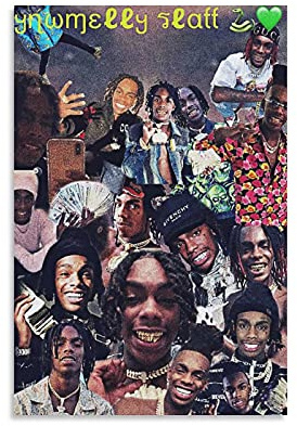 GNKIO Ynw Melly CollageRap Poster Dekorative Malerei Leinwand Wandkunst Wohnzimmer Poster Schlafzimmer Malerei 12x18inch(30x45cm)
