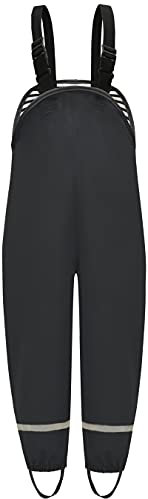 DAFENP Pantalon de Pluie Enfant Imperméable Coupe-Vent Salopette Pluie Sale Preuve Pantalon de Boue avec Doublure Textile pour Garcon Fille YK1335H-Black-92