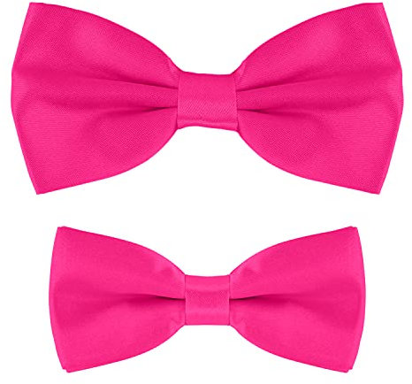 MASADA set papillon abbinati padre-figlio, già annodati e regolabili - Rosa Fucsia