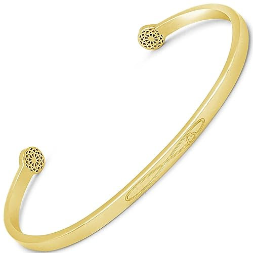 SIMPLE PLEDGE | Infinite Love Armreif | Armband Damen mit Gravur in Silber, Gold, Roségold | Perfekt als Schmuck Geschenk | Blindgravur