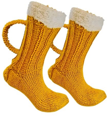 Funny Animal Socks for Women Novelty Crocodile Floor Socks Christmas Creative 3D Chameleon Knit Sock Funky Shark Socks, Beer Mug, One Size