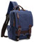 DORRISO Mochila Hombres Lona Moda Bolsa de Hombro para Viaje Escolares Conmutar Causal Bolsos Mochila Lona Messenger Bag Azul A