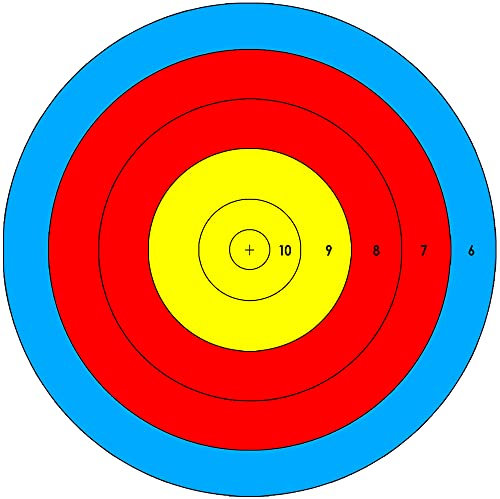 BICASTER Bogenschießen Zielscheiben – 30 Stück + 4 Zielstifte (40 cm, 5 Ring))
