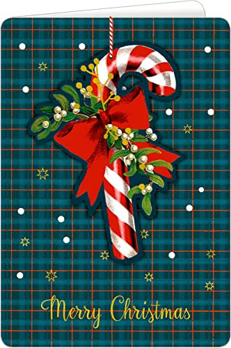Weihnachtskarte mit Anhänger: Zuckerstange
