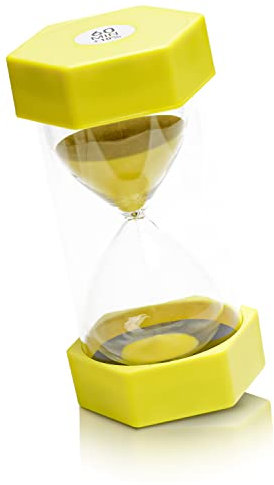 Sanduhren, sechseckiger Sanduhr-Timer, Sanduhr Glas Timer, Macaron Sanduhr, Sanduhr für Kindergeburtstagsgeschenk, für Schule, Klassenzimmer Spiele,Zuhause Küche,Bürodekoration(60 Minuten, Gelb)