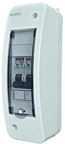 RoadEu - Interruttore automatico, distributore di corrente B16A, B10A 1P 230V. Interruttore automatico, scatola dei fusibili, distributore a parete