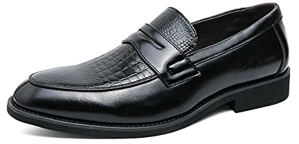 HuitJours Mocasines de vestir para hombre, de dos tonos, sin cordones, informales, náuticos, mocasines, Negro -, 47 EU