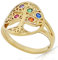 Bague Arbre de Vie Plaqué Or 18 carats et Oxydes Zirconium - Taille 52 - Femme