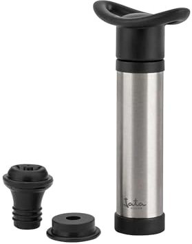Jata HVIN2205 - Bomba Vacío Vino de acero inoxidable, Incluye 2 tapones de vacío de silicona y bolsa de vacío, Mantiene la calidad del vino durante más tiempo, Evita la oxidación