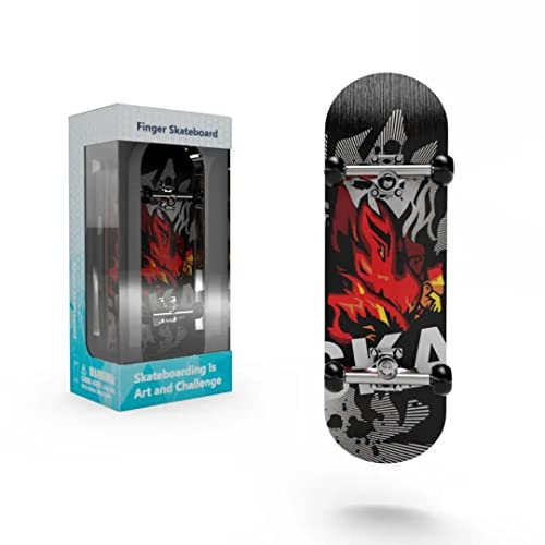 BIGH Professionelles Fingerboard aus Natürlichem Ahornholz - Finger-Skateboard - Kleines Finger-Skate - Farbe: Fire