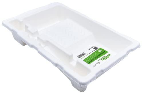 Anton Weiss® Kompostierbare Farbwanne 10er Pack | umweltfreundlich | 250ml | 32x21x6 cm | Farbenfächer für Rolle und Pinsel | für die nachhaltige Renovierung