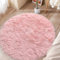 ConCus-T Tappeto rotondo rosa per ragazze, in finta pelliccia, rosa, soffice, per camera da letto, soggiorno, bagno, 120 cm