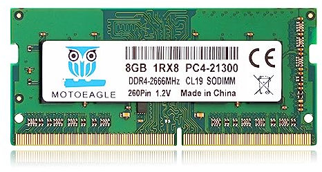 8GB 1RX8 DDR4 2666MHz PC4-21300 (PC4-2666V) CL19 SODIMM 1.2V 260-Pin Non-ECC SO-DIMM Laptop Notebook RAM Memory Module