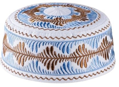 LONTG Gebetshut Kinder Gebetsmütze mit Stickerei Islamische Muslimische Gebetskappe Arabien UAE Türkische Kopfbedeckung Gestickte Islam Mütze Junge Mädchen Beanie Mütze Skull Cap für Eid Ramadan Pray