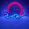 Wave - Panneau néon Arylic Sunset Sunrize Beach - Lampe de nuit décorative à LED à intensité variable - Pour salle de jeux, salon, chambre à coucher, bureau, bar - Décoration murale