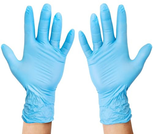 CHEF ROYALE Pack of 100 Medium Disposable Blue Nitrile Gloves - Latex Free Surgicals Powder Free Medical Nitrile Gloves - Multi Use Extra Strong Food Prep