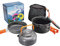 Camping Kochgeschirr Kit,Outdoor Geschirr Set,Aluminium Leichte Camping Pot Pan Kochen Set,Kochtopf Set Grillgeschirr Picknick Topf mit Kaffeekanne Teekanne Aluminium(Orange)