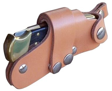 Generic Quick Draw Release Standard Leder-Messerscheide für Buck 110 Messer (braun)
