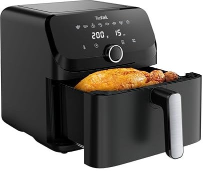 Tefal Easy Fry Mega friggitrice ad aria calda, 7,5 litri, fino a 8 persone, 99% in meno di grassi, 8 impostazioni di cottura automatiche, display digitale, lavabile in lavastoviglie, nero, EY8558E0