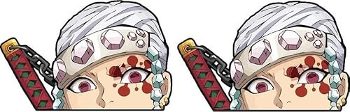 Anime Peeker Sticker für Auto, Laptop & Co - 2 Stück, 12 cm - Wetterfest & UV-beständig (Tengen)