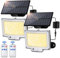SIGRILL 318 LED Lampe Solaire Extérieur Détecteur de Mouvement, 3000LM Lumiere Solaire Exterieur, 3 Modes Projecteur Solaire Exterieur, IP65 LED Spot Solaire (2 Pièce - 318LED Lumière Chaude)