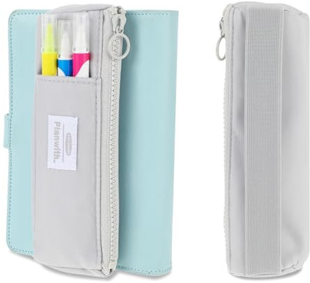 Tucnoeu Federmäppchen Klein, Stifthalter Notizbuch, Kleines Mäppchen mit Verstellbarem Gummiband, Federmappe Klein für Tagebücher, Schule und Büro, Silbergrau