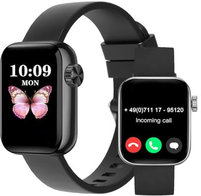VicBou Reloj Inteligente Mujer Hombre,1,85 HD 60HZ Smartwatch,100+ Modos Deportivo Reloj Running, Impermeable IP68 Smartwatch con Whatsapp, Llamada Bluetooth/Sueño/Pulsómetro, para iOS/Android