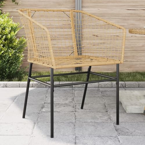 Tidyard Gartenstühle 2 STK. Gartenstuhl Campingstuhl Balkonstuhl Braun Poly Rattan
