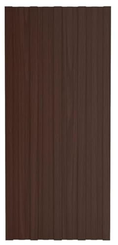 Iiaky Dachpaneele 12 STK. Verzinkter Stahl Braun 100x45 cm Wellplatten Dach Dachplatten Bleche FüR Dach Wellblechplatten FüR Dach