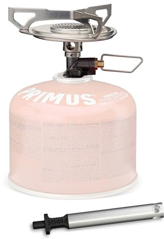 Primus Portable Gas Burner - 2500W Trail Stove With Piezo Ignitor - Mini Camping Stove for Threaded Canisters - Compact Cooker for Hiking & Trekking