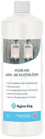 Hygiene King | Urinsteinentferner | WC-Reiniger | mit Sicherheitsverschluss | 1 Liter | Toilettenreiniger für streifenfreie Sauberkeit von WC und Pissoir