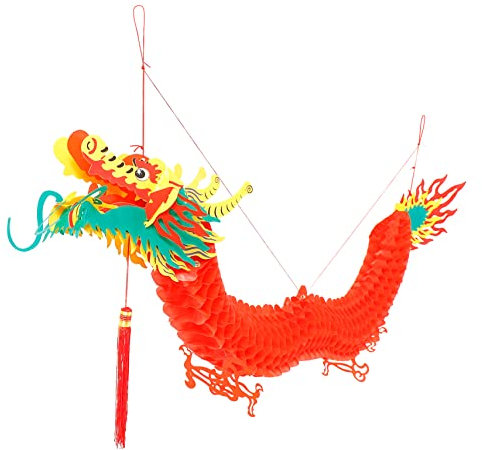 MUSISALY Chinesische Drachenlaterne Frühlingsfestlaterne Kunststoff Hängelaterne Dekoration Ornament Neujahr Party Drachenform
