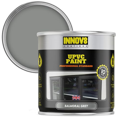 UPVC Paint 750ml - Balmoral Grey - Satin Finish - No Primer Needed - Fast Drying - For Doors, Windows, Conservatories - Interior/Exterior - 10 Yr Durability - Pro Quality for Plastic & uPVC.