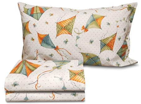 Smart Deco Home Completo letto lenzuola federe letto stampa fantasia 100% Cotone Made in Italy SINGOLO AQUILONI