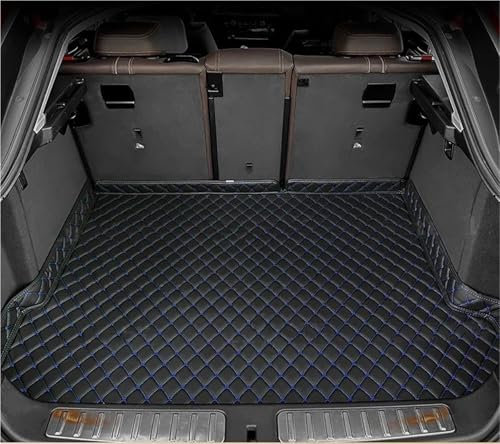 ZSQGHGH Alfombrillas Maletero Coche Alfombrilla Maletero Coche con Diseño Base Antideslizante para KIA para Niro 2017 (Ultimate Edition) Cuero PU Resistente Al Desgaste Bandeja Maletero(Black-Blue)