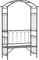 Outsunny Arche à rosiers avec Banc pour 2 Personnes, Arceau à rosiers, Arche de Jardin pour Plantes grimpantes, pour Jardin terrasse Cour, 115 x 50 x 203 cm, Noir