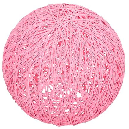 Tofficu Abat-jour Boule En Rotin Décoratif, Cache-lumière Suspendue En Rotin Naturel, Diamètre 15 Cm, Couleur Rose, Décoration Intérieure Diy Suspendre Et Lampe De Table,