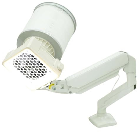 Dust Collector Nail Tech,With 360° Rotating Bracket Arm,Two Installation Methods,With Square Led Light,Screw Fixing Bracket Angle