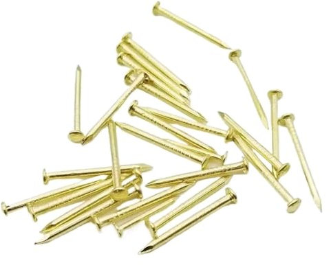 Messing Gold Nägel und Stifte Sortiment, Messingnägel mit Rundkopf, 1,2/1,5/1,8 mm x 6–30 mm, 200 Stück, for Schmuckkästchen, Möbel, Heimwerkerarbeiten(1.5x8mm)
