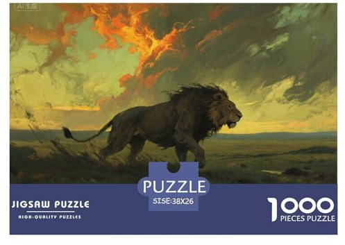 Wild Lion Wooden Jigsaw Puzzle Waterproof 1000 Piece Puzzles for Adults Gifts Impossible Educational Games