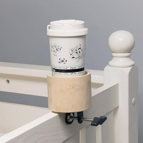 Cup Holder for Bunk Bed, Anti-Spill Drink Holder Water Bottle Glass Organizer for College Dorm Room Side of Bed Bunk Lofted Bedside Headbed Treadmill Dorm Essentials Compatible with Universal Cups