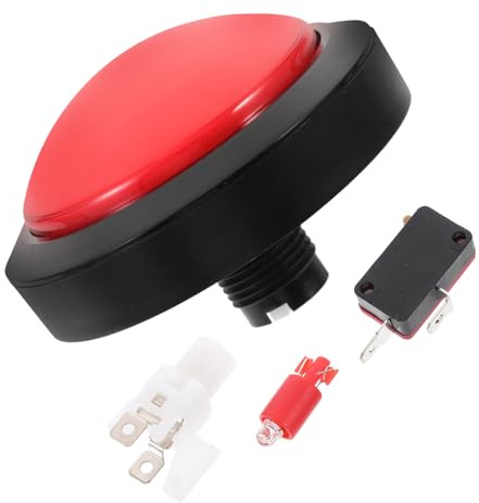 VICASKY Roter Spiel Antwort Buzzer aus Abs mit Großen Tasten und Lampe | Batterie, mit Lichtsignal und Alarmton, für Jungen und Mädchen, Leicht zu Bedienen Zufällige Farbe