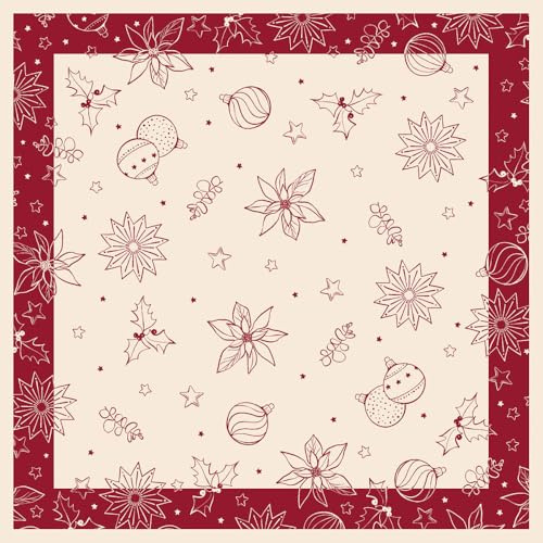 Mank Airlaid Tischdecke Milan, 20 Stück, 80 x 80 cm, hochwertige Einwegtischdecke Weihnachten, Festliche Mitteldecke für Tische, ideal für Weihnachtsfeiern und Winterfeste (Pebble Stone-Bordeaux)