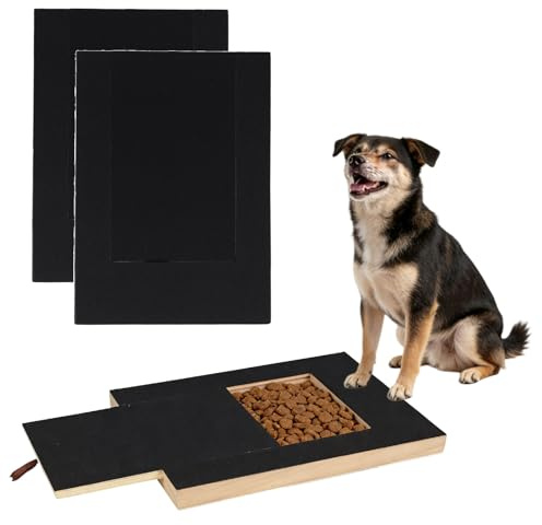 Dog Scratch Board for Nails - Dog Nail Scratch Board with Snack Box, Wooden Pet Nail File Pad, 2 Replaceable Sandpaper Sheets, Stress-Free Claw Grinder Toy for Dogs Puppies, Pet Nail Care Accessory
