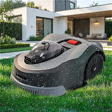 Tagliaerba autonomo, tagliaerba robotizzato senza filo con binario di taglio da 22 cm, 3 lame, altezza 20-90 mm, velocità 320㎡/h, area di lavoro 6000㎡, mappatura visiva degli ostacoli, parcheggio a
