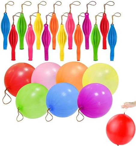 Palloncini punch, 50 pezzi di grandi palloncini in lattice, palloncini in lattice spessi, palloncino perforato con elastici, alta elasticità, palloncini da boxe colorati per accessori di festa